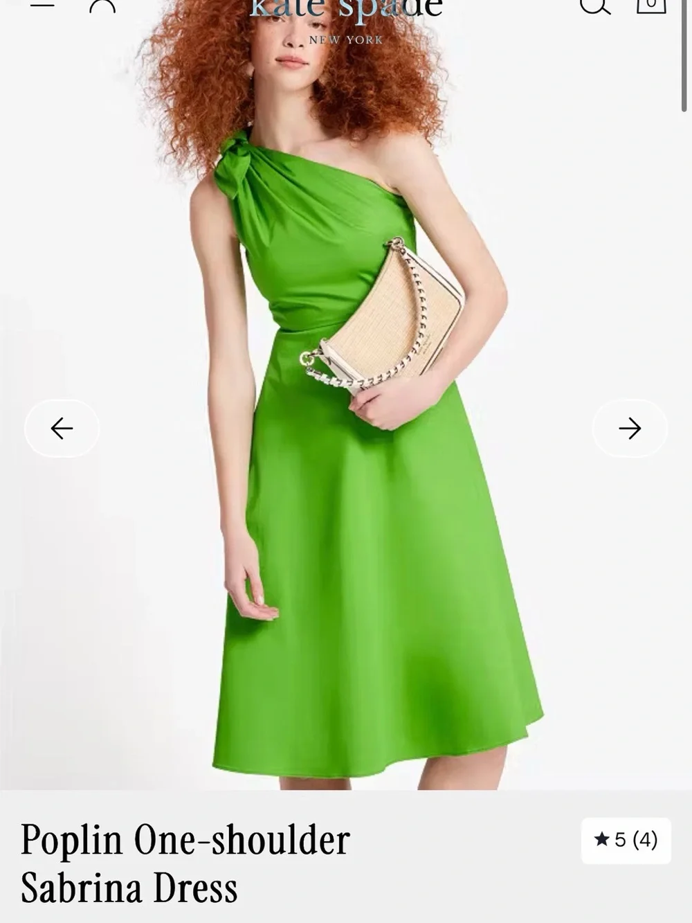 kate spade Bright Green One-Shoulder A-Line Dress